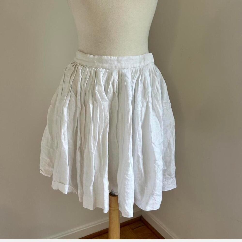 J crew white linen pleated